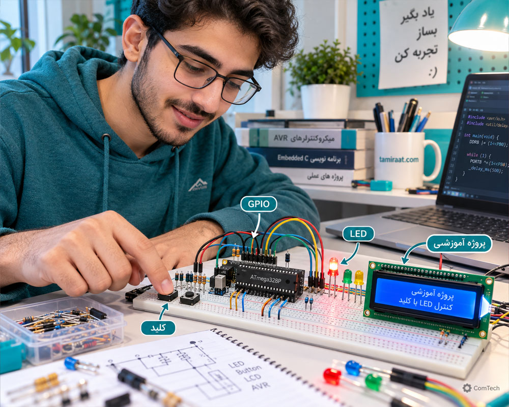 پروژه GPIO و LED