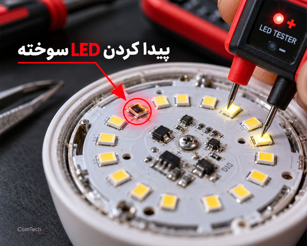 پیدا کردن LED سوخته