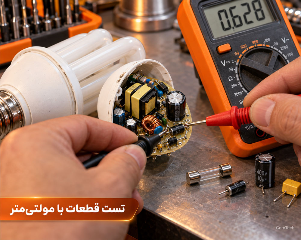 تست لامپ با مولتیمتر