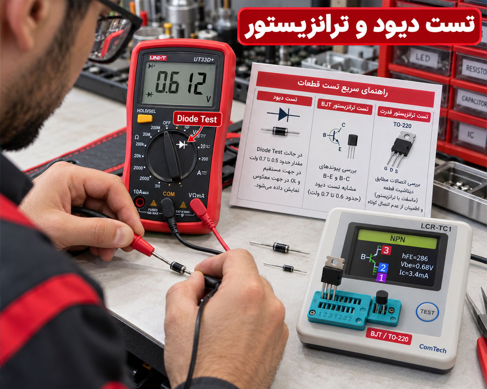 تست دیود و ترانزیستور