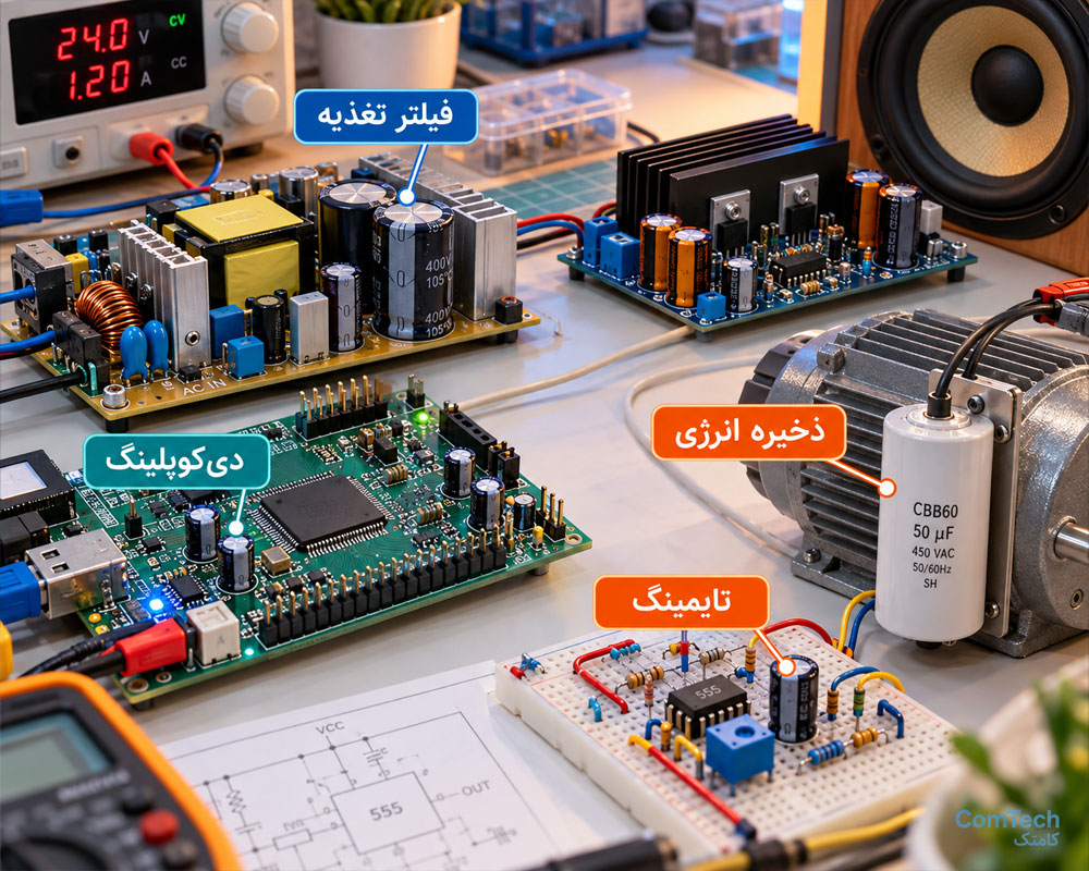 کاربرد خازن در مدار