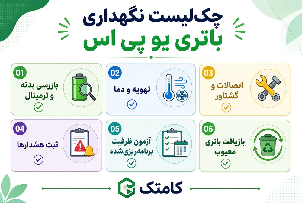 چک‌لیست نگهداری باتری UPS