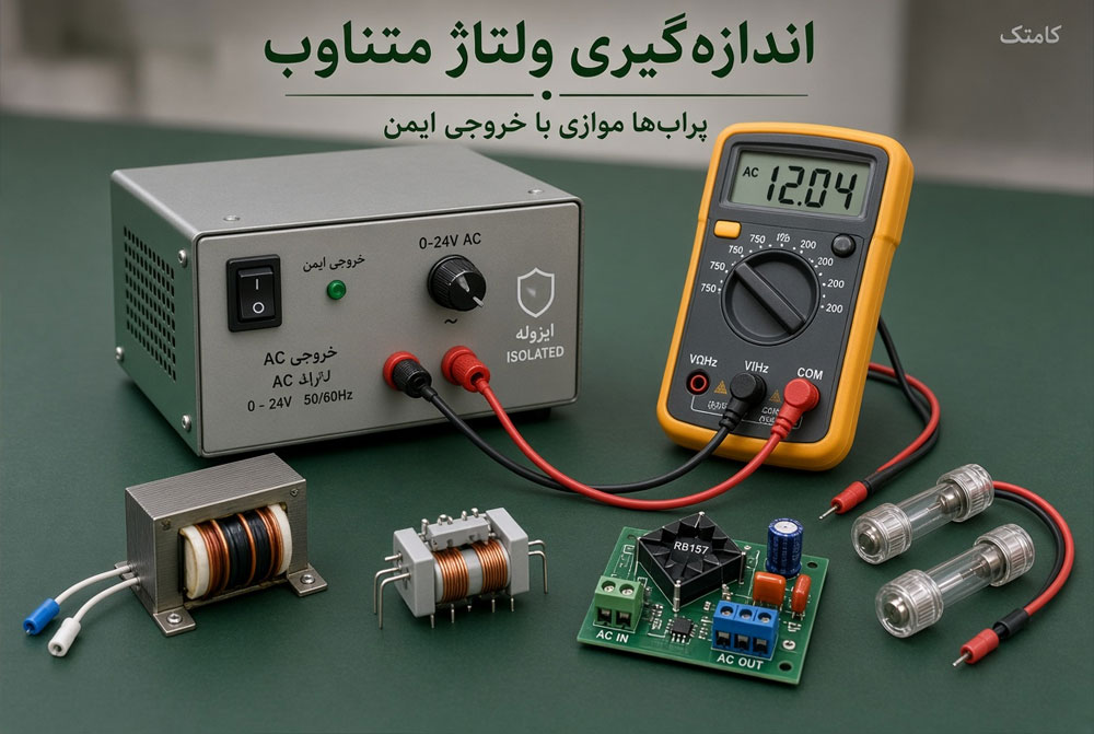 اتصال موازی پرابهای مولتیمتر برای اندازهگیری ولتاژ متناوب