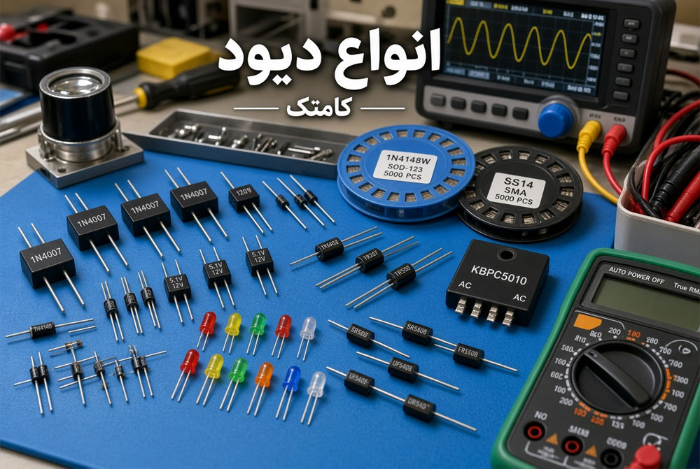 چند نوع دیود روی میز کار