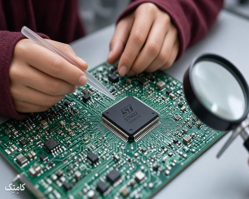 بررسی تراشه STM32 مبتنی بر معماری ARM روی برد مدار چاپی