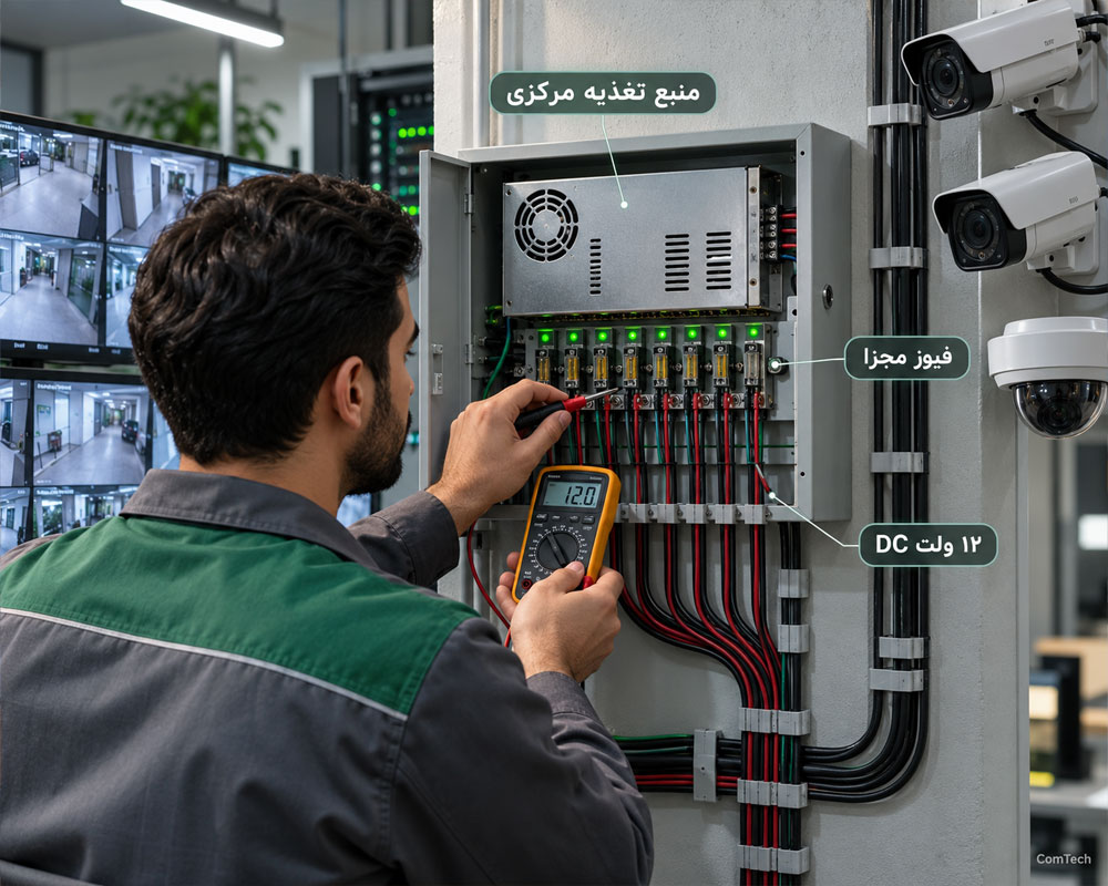 منبع تغذیه مرکزی دوربین