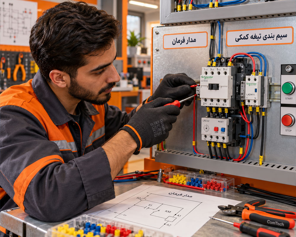 سیم بندی مدار فرمان کنتاکتور