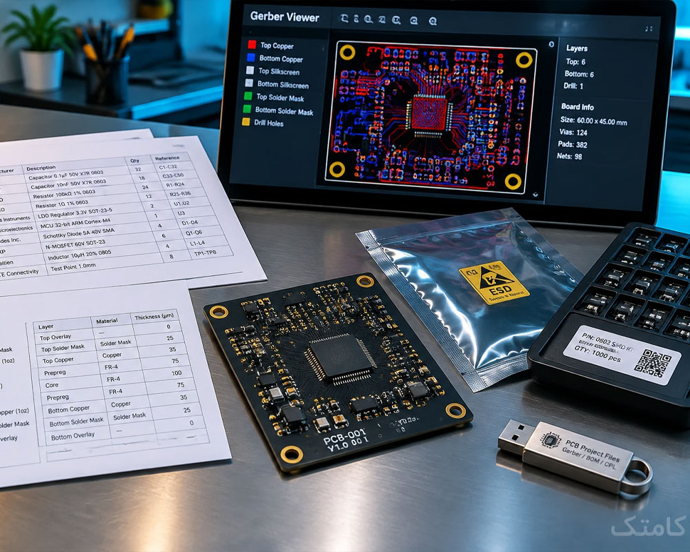 مستندات نهایی و فایل‌های کامل پروژه طراحی PCB