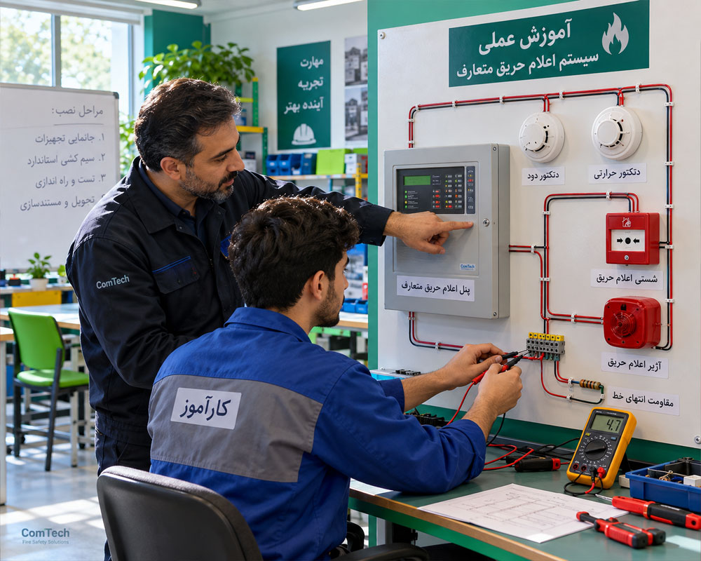 آموزش عملی اعلام حریق