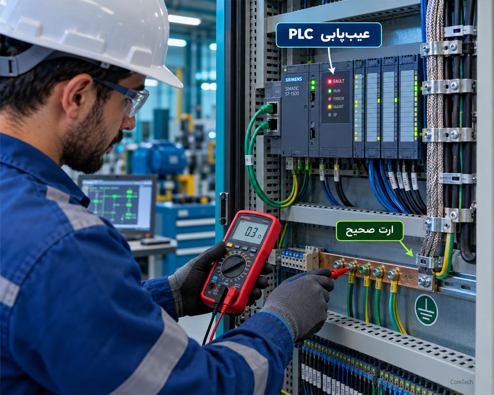 عیبیابی و ارت PLC