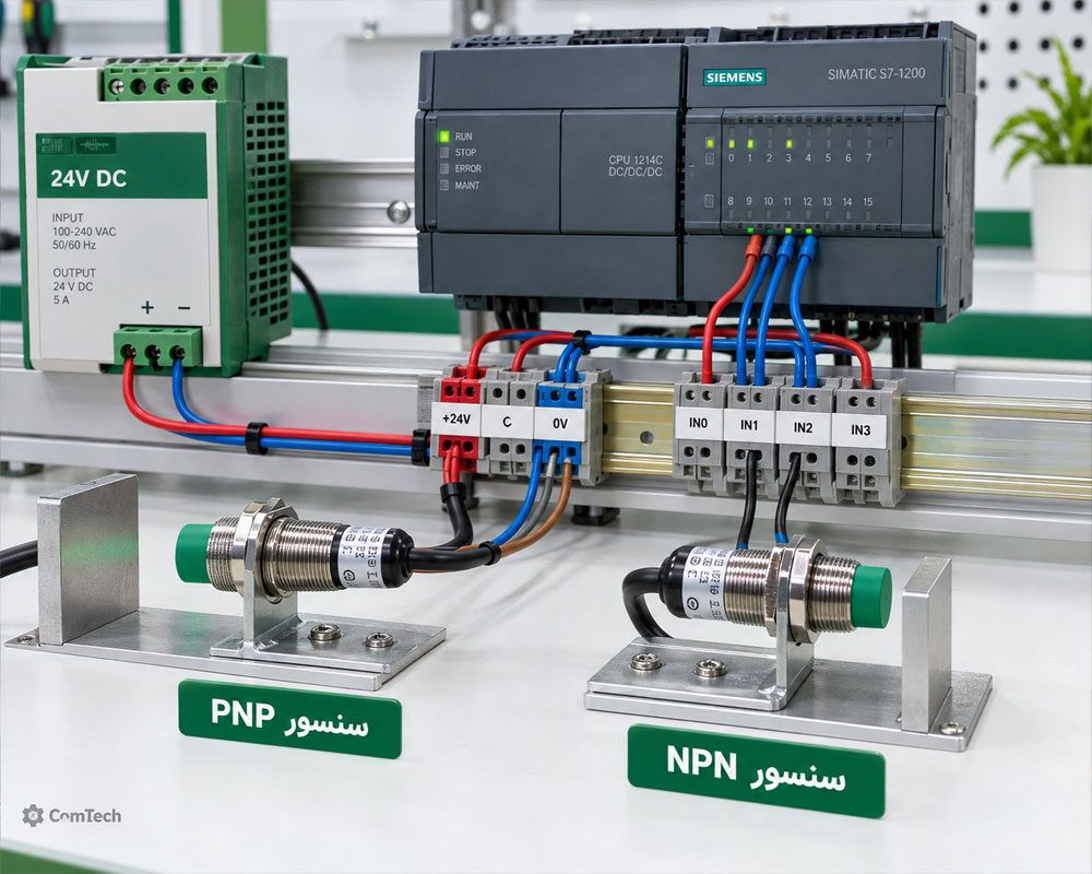 سیمبندی سنسور PNP و NPN