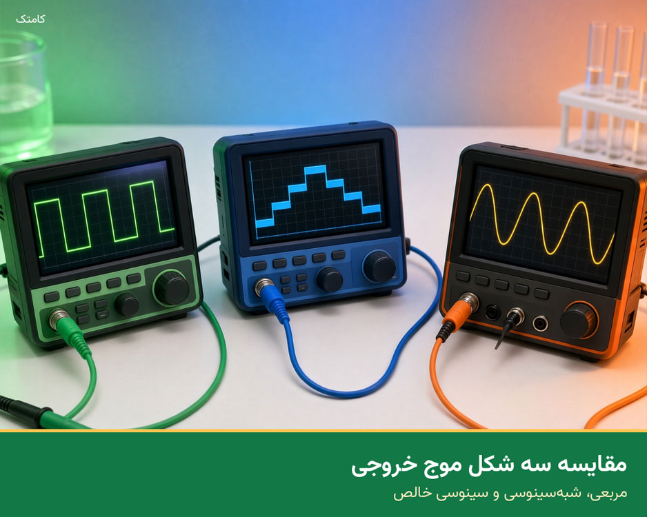 مقایسه موج مربعی، شبهسینوسی و سینوسی خالص