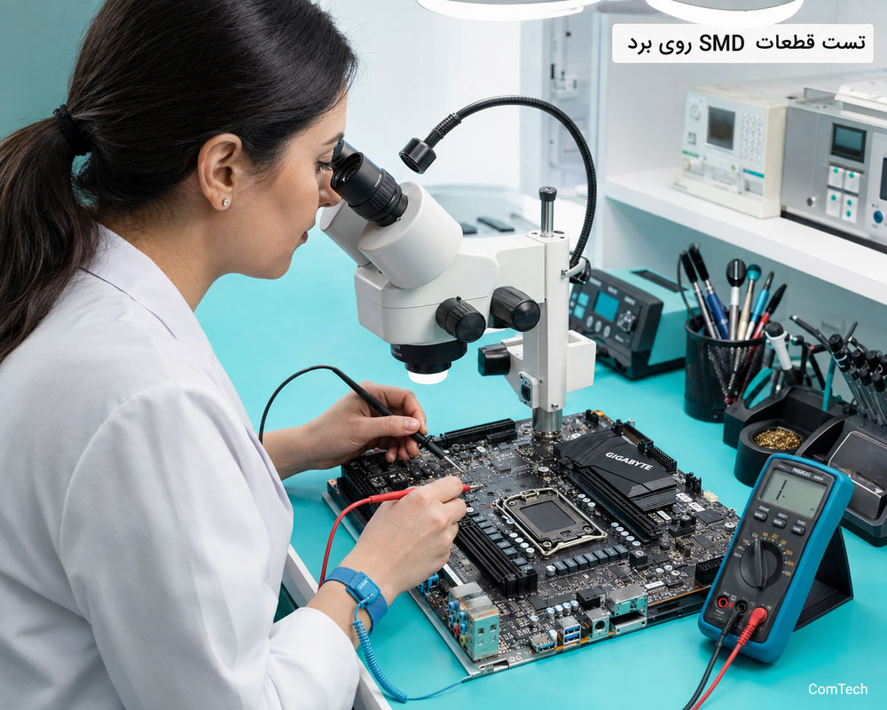 آموزش تست قطعات SMD مادربرد با مولتی متر