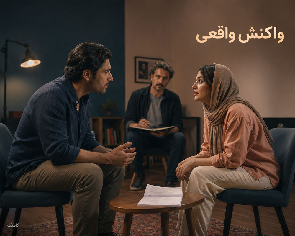 تمرین واکنش واقعی بازیگر تمرین گوش دادن و واکنش واقعی به بازیگر مقابل