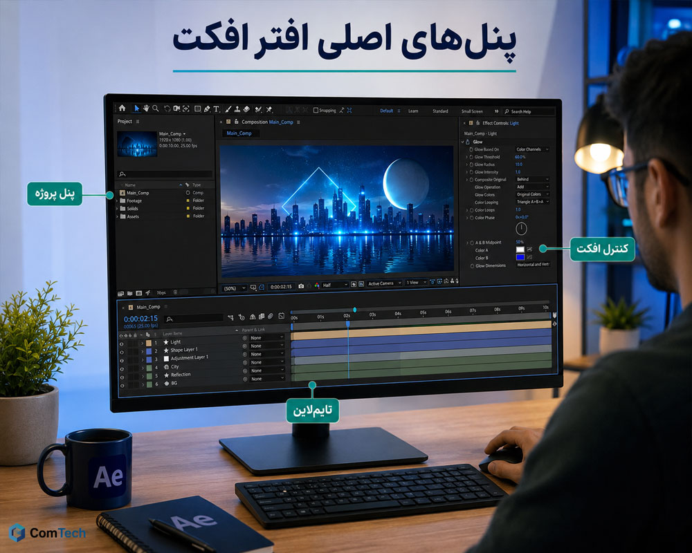 پنلهای اصلی افتر افکت پنلهای اصلی افتر افکت