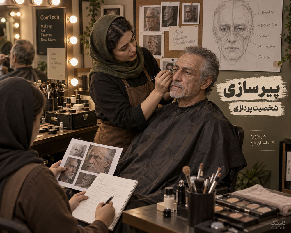 آموزش پیرسازی چهره و شخصیت پردازی با گریم
