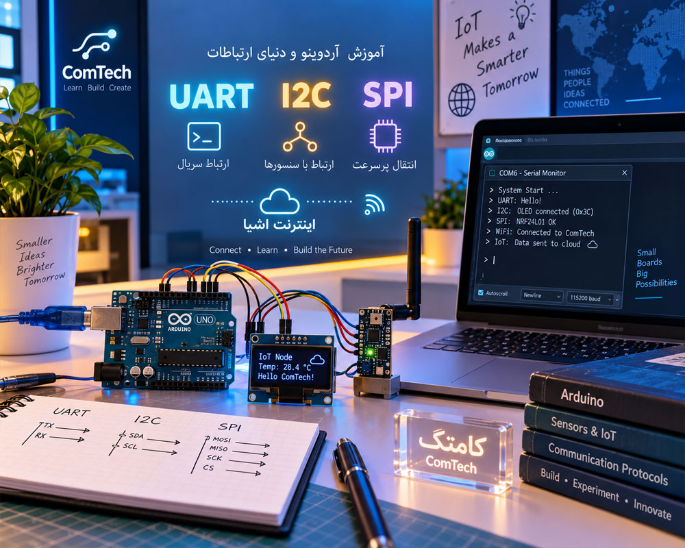 آموزش UART و I2C و SPI آردوینو