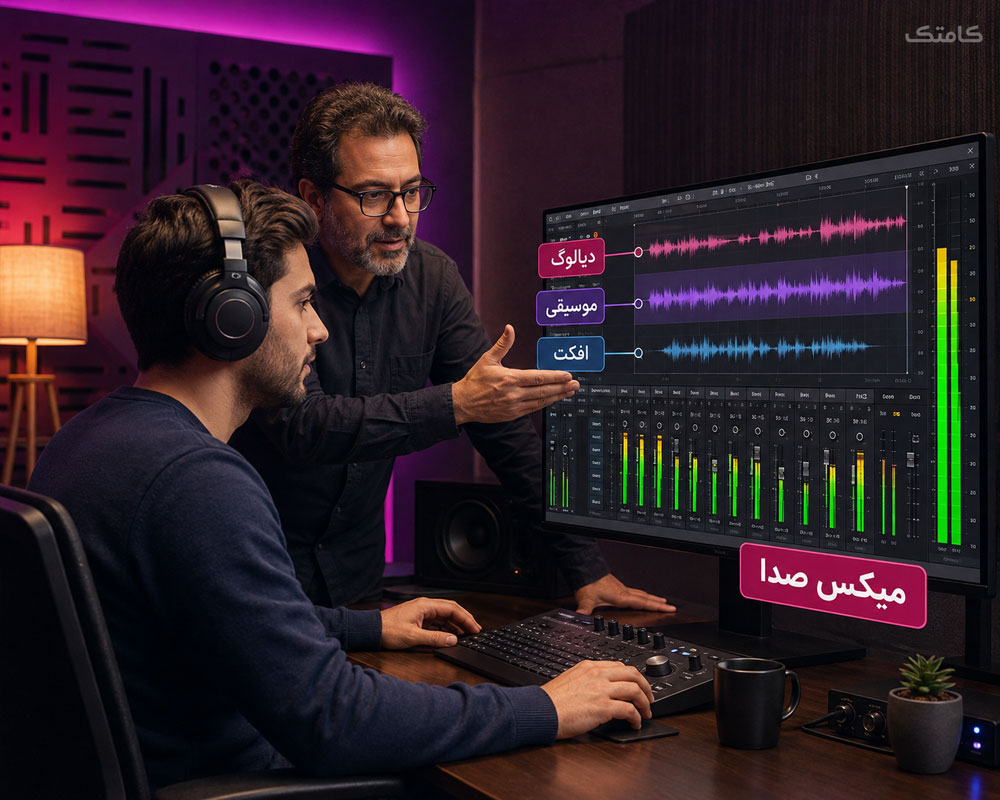 آموزش میکس دیالوگ، موسیقی و افکت صوتی در تدوین فیلم