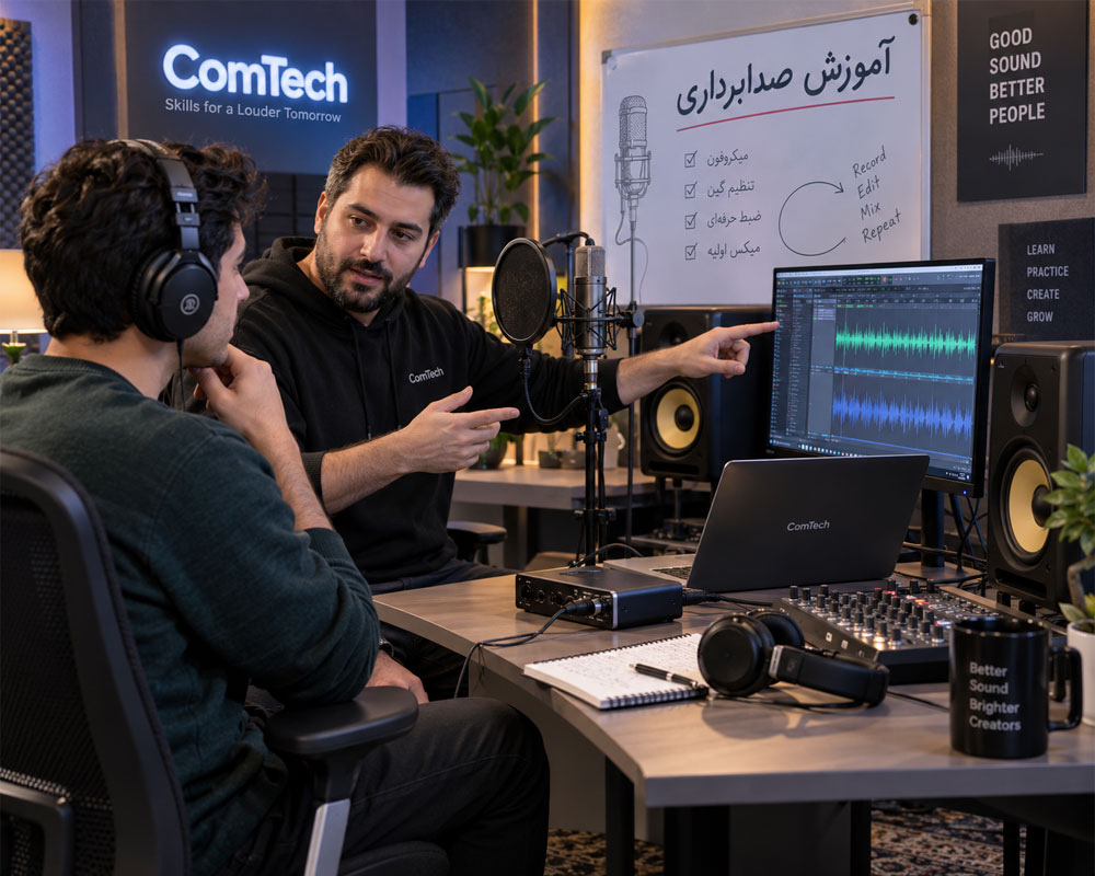 آموزش عملی صدابرداری کامتک