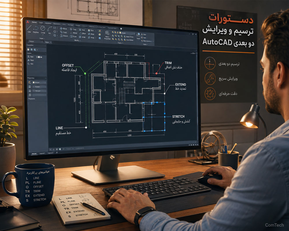 دستورات دوبعدی در اتوکد دستورات دوبعدی در اتوکد