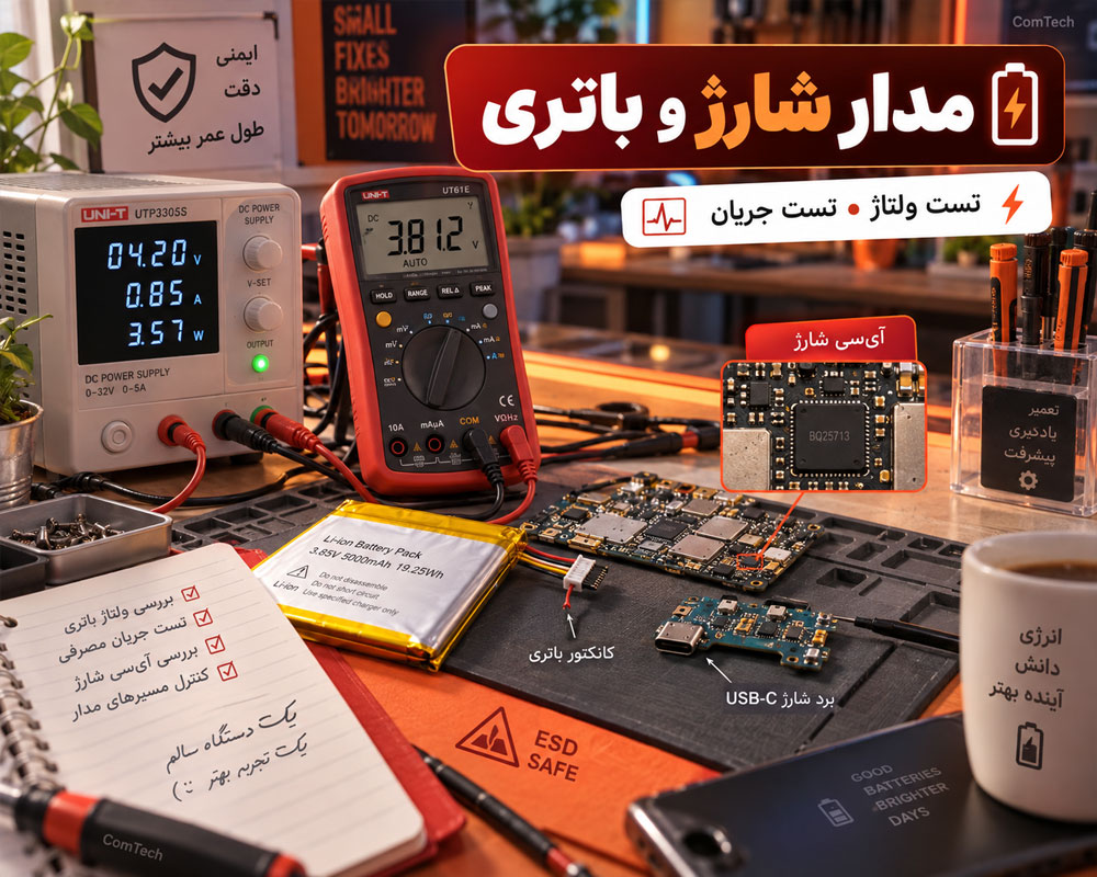 آموزش تعمیر مدار شارژ باتری و مدیریت توان گجتها