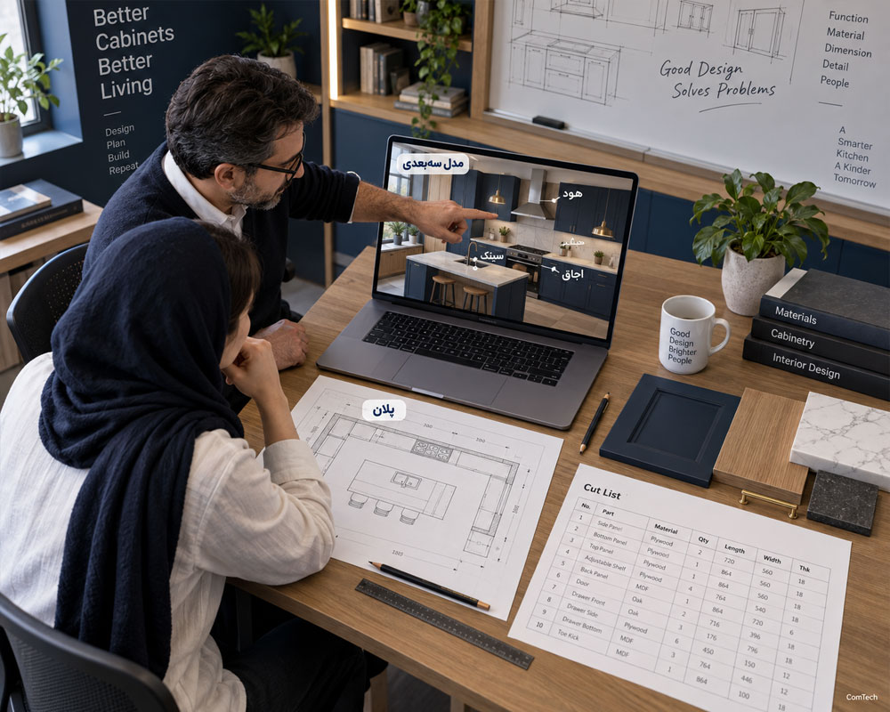 آموزش طراحی اجرایی کابینت آشپزخانه