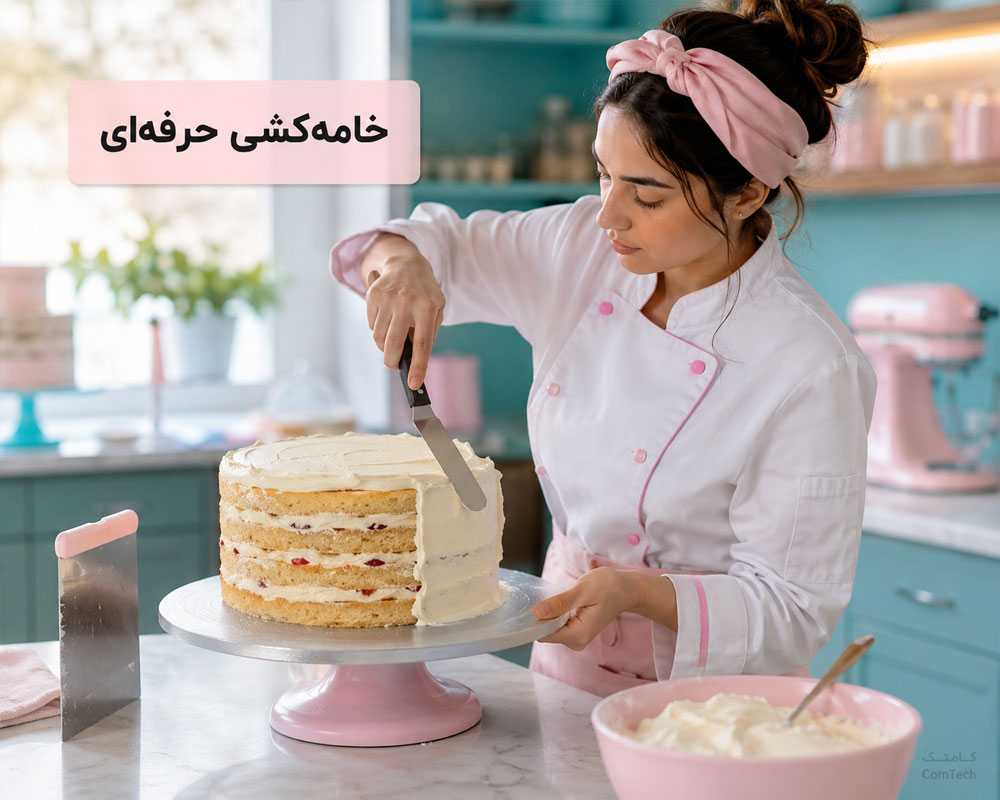 خامهکشی حرفهای کیک خامهکشی حرفهای کیک
