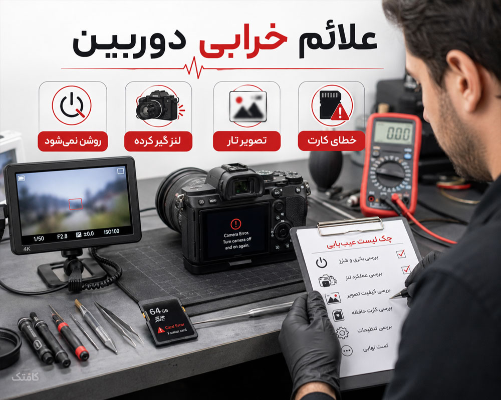 علائم خرابی و عیب‌یابی دوربین