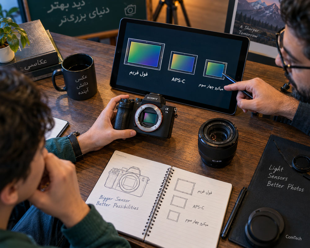 مقایسه اندازه سنسور دوربین