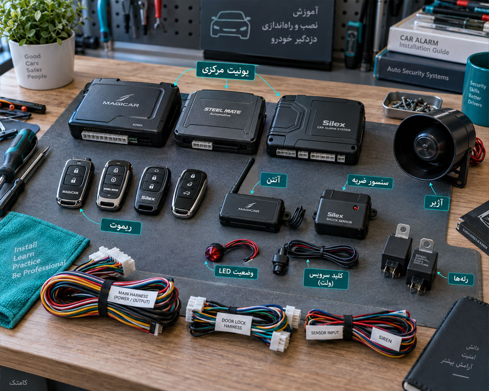 شناخت قطعات دزدگیر خودرو در کارگاه آموزشی