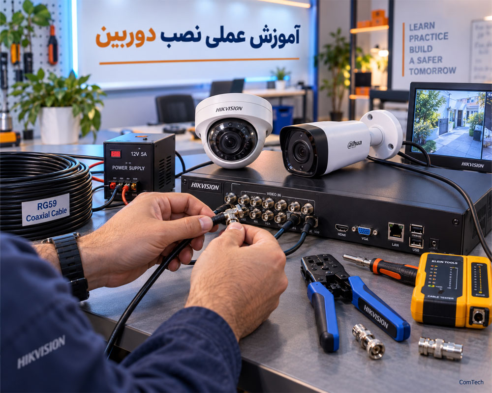 آموزش عملی نصب دوربین مداربسته