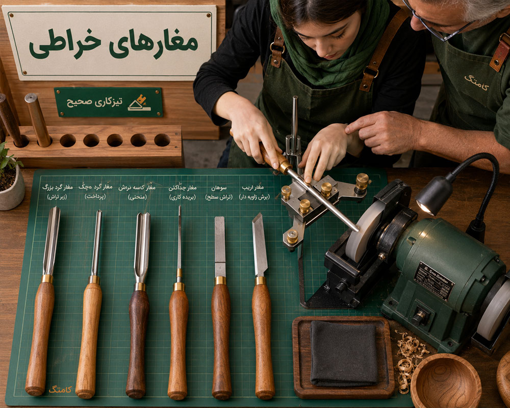 آموزش تیز کردن مغار خراطی