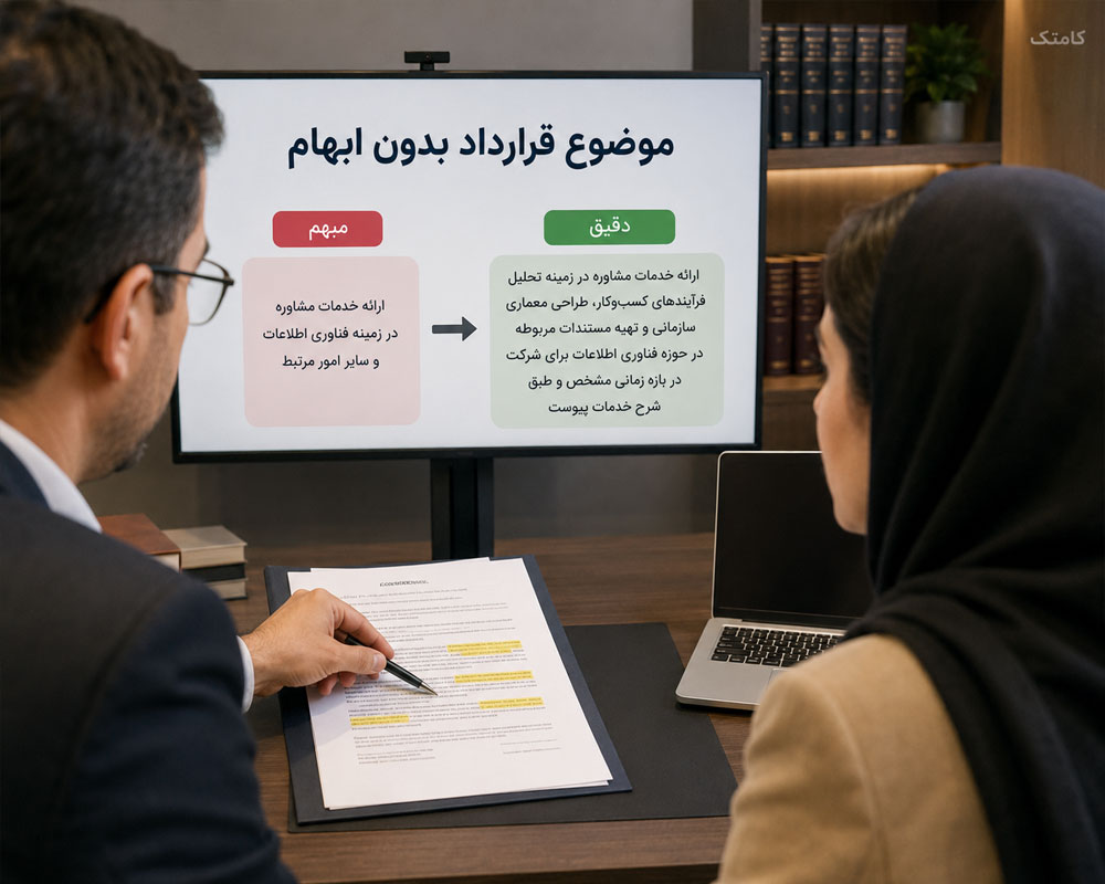 تنظیم دقیق موضوع قرارداد تنظیم دقیق موضوع قرارداد