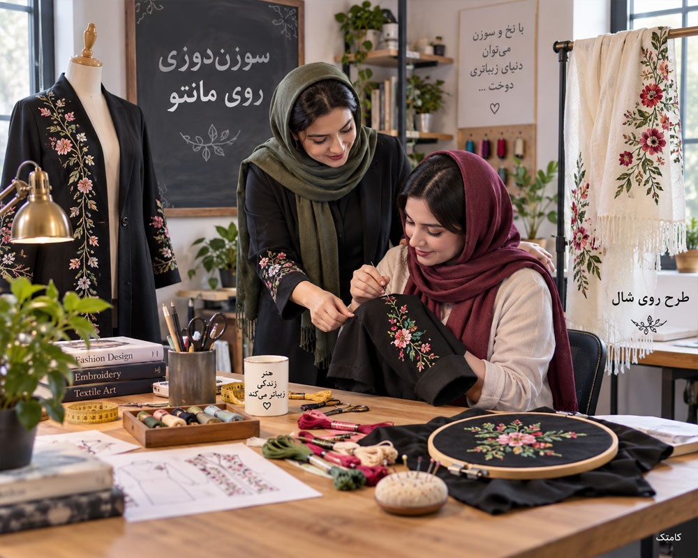 سوزن دوزی روی لباس