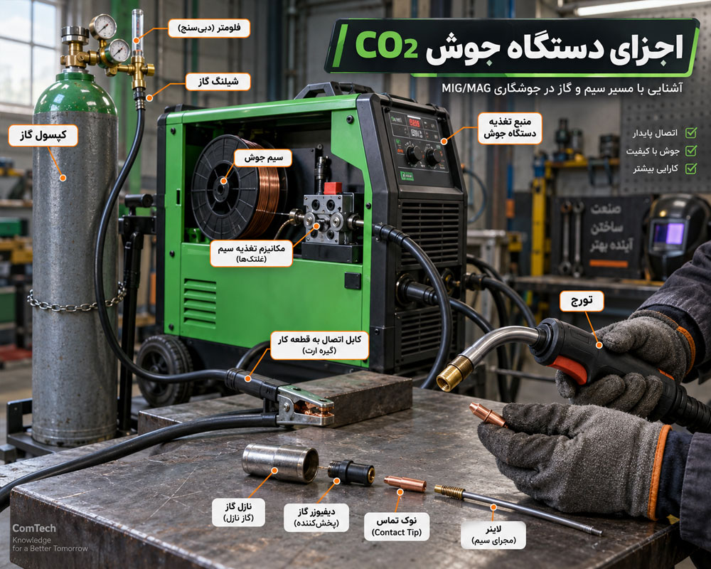 اجزای دستگاه جوش CO2