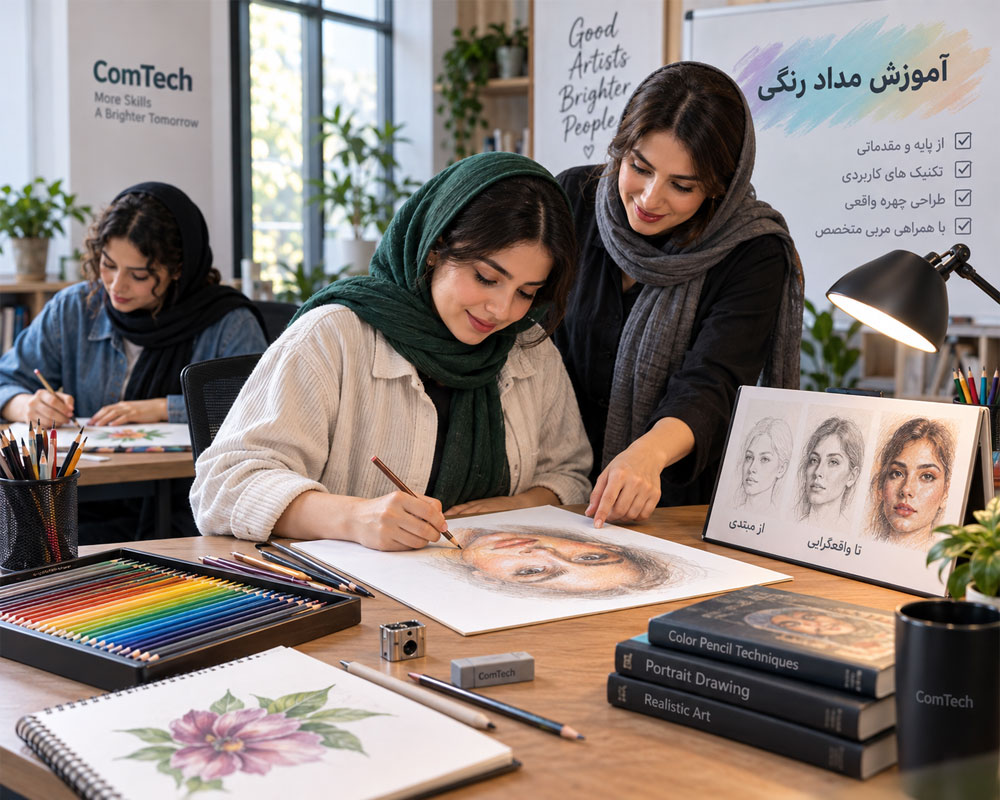 آموزش نقاشی با مداد رنگی