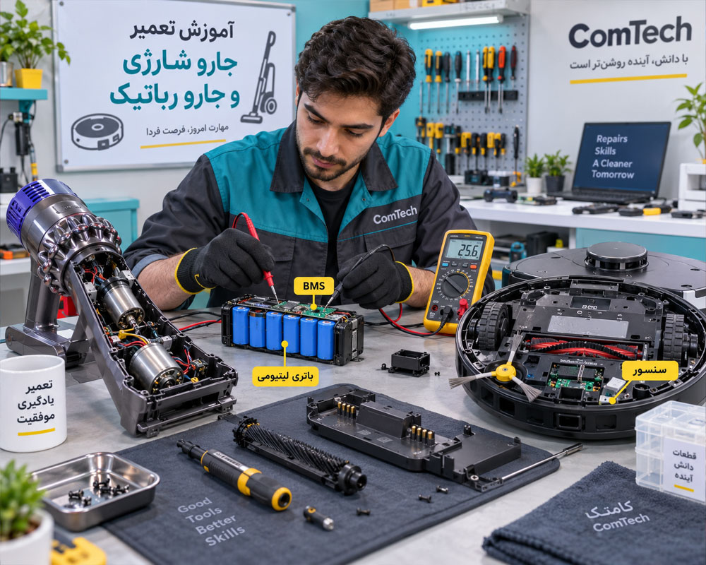 آموزش تعمیر جارو شارژی