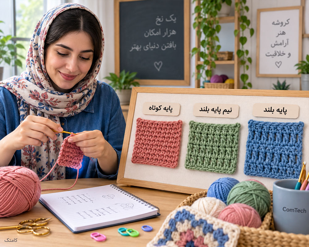 آموزش انواع پایه های اصلی قلاب بافی