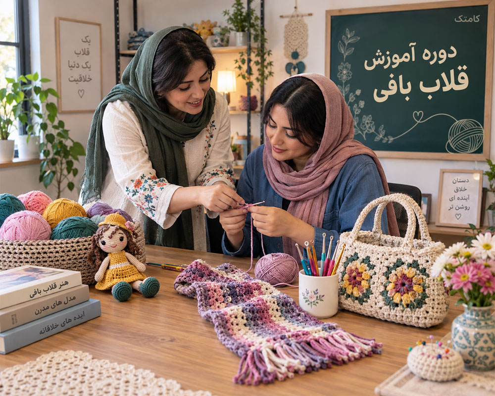 دوره آموزش قلاب بافی از مبتدی تا پیشرفته