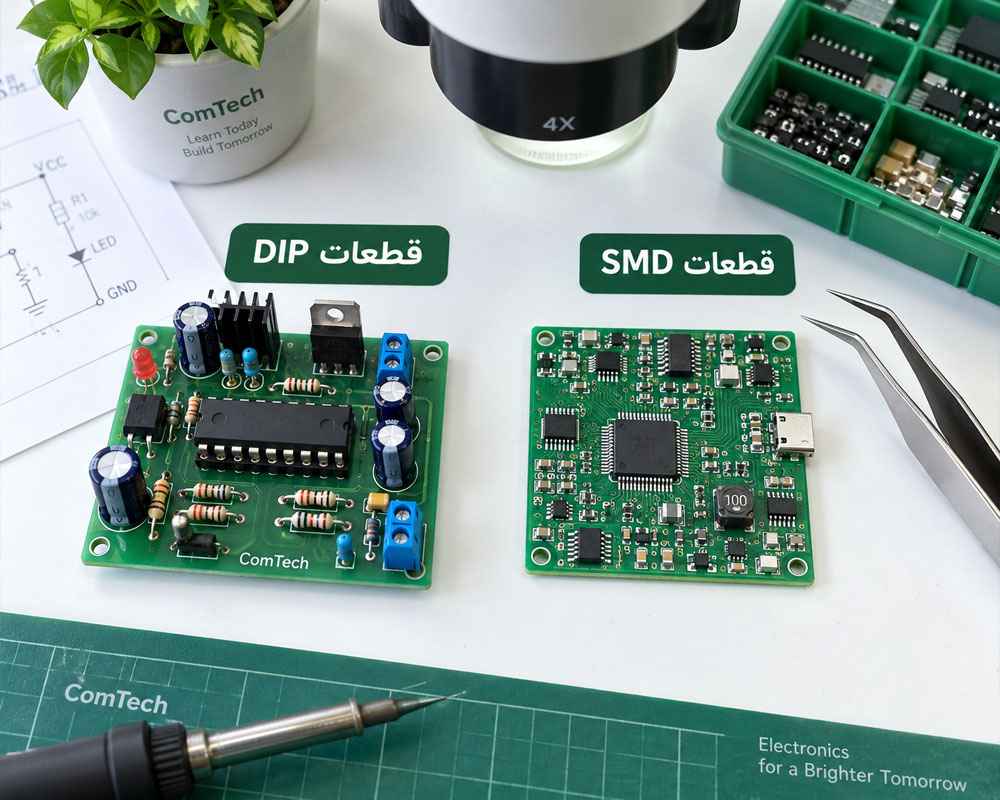 مقایسه قطعات SMD و DIP روی برد