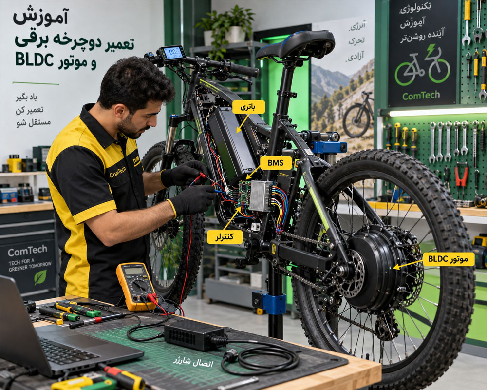 آموزش تعمیر دوچرخه برقی و موتور BLDC
