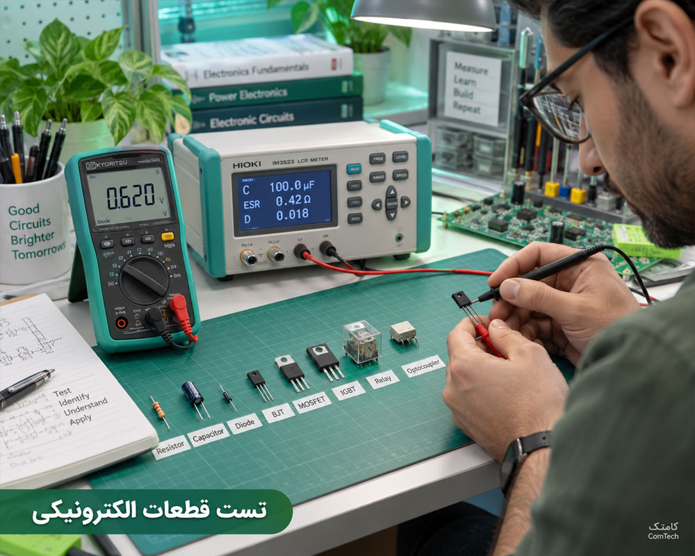 آموزش تست قطعات الکترونیکی روی برد
