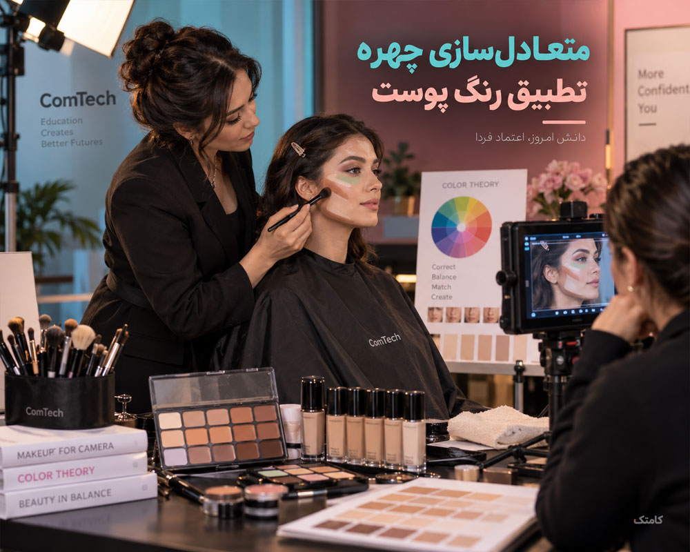 آموزش متعادل سازی چهره در گریم سینمایی