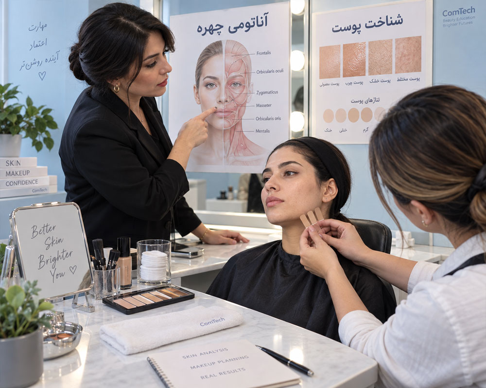 آموزش شناخت پوست و آناتومی چهره برای گریم