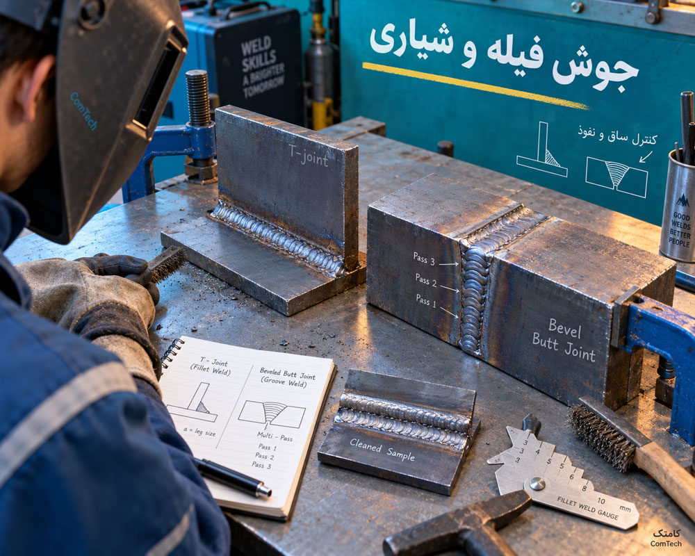 آموزش جوش فیله و جوش شیاری چند پاسه