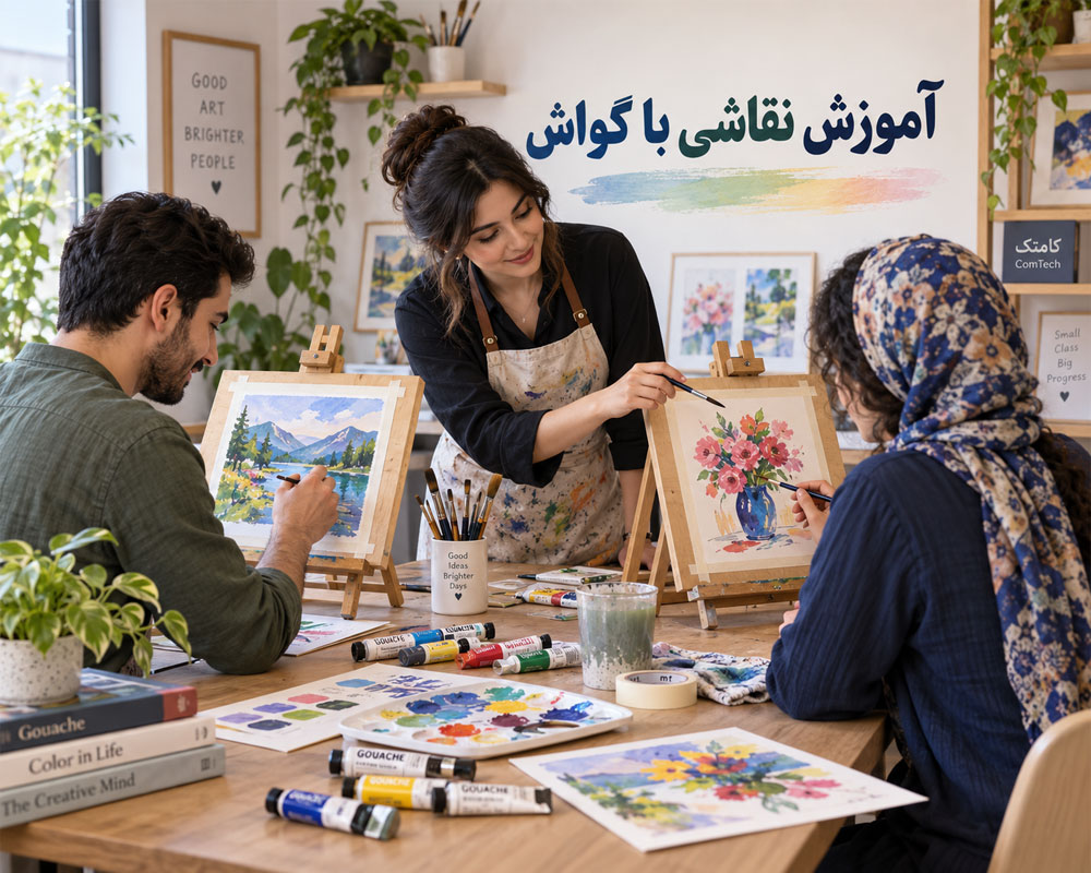 آموزش نقاشی گواش کامتک