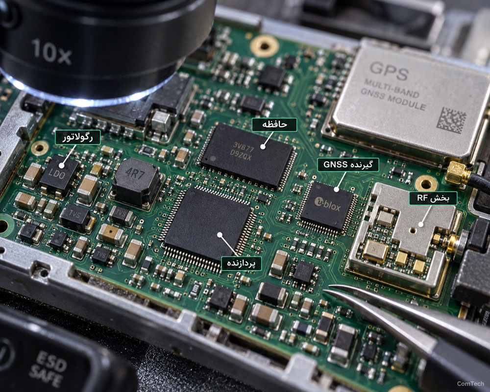 شناخت و تست قطعات SMD روی برد دستگاه GPS