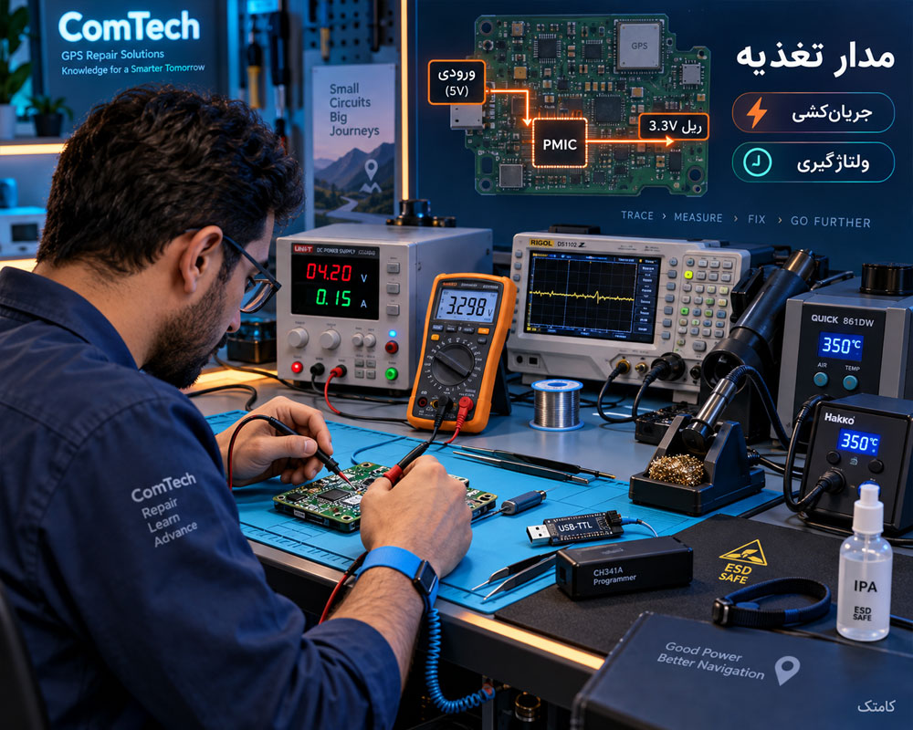 آموزش تعمیر مدار تغذیه و پاور دستگاه GPS