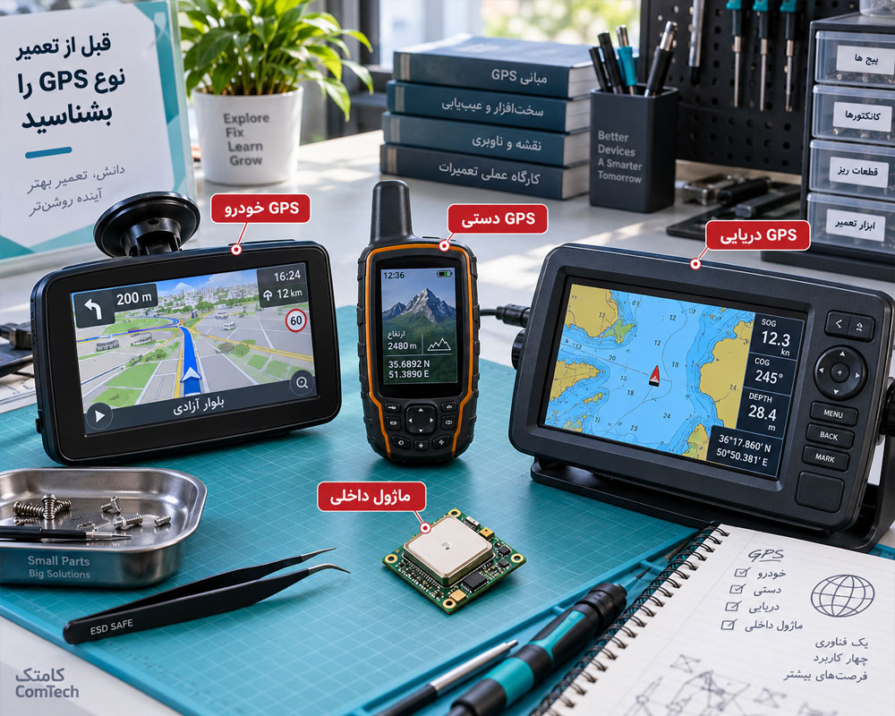 مقایسه انواع GPS خودرو دستی دریایی و ماژول موقعیت یاب