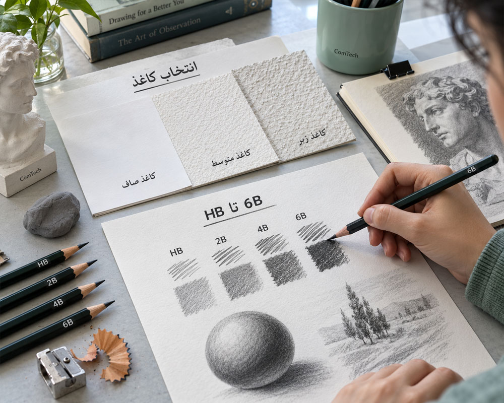 درجات مداد گرافیتی طراحی
